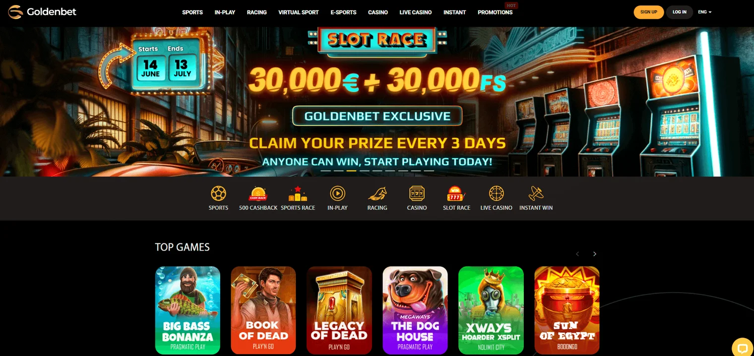 Goldenbet Casino — Up to £1,500 over your first 3 deposits (100% up to £500 each)